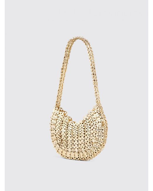 Rabanne White Iconic Moon 1969 Metal Mesh Bag