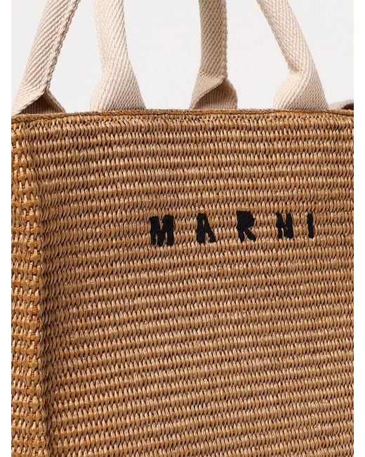 Marni Natural Tropicalia Woven Raffia Tote Bag