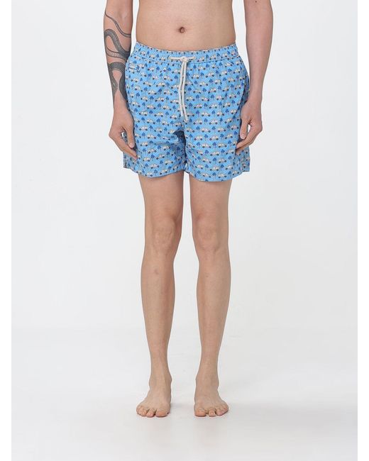Mc2 Saint Barth Blue Printed Boxer Swim Trunks for men
