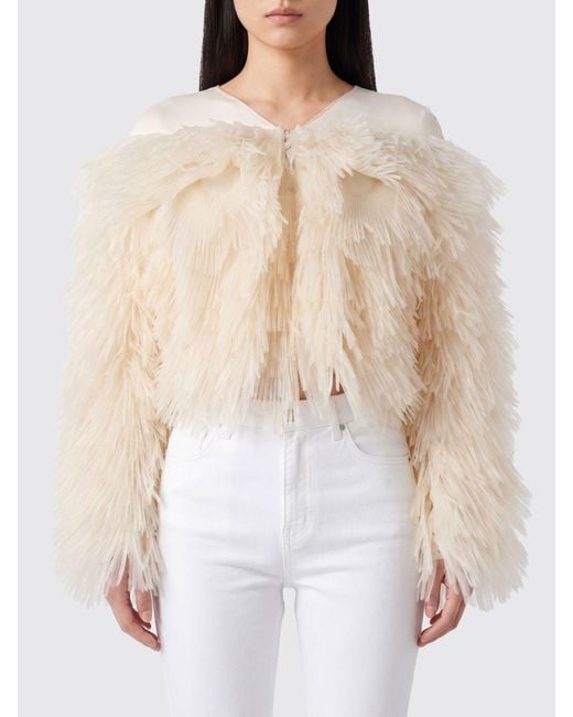 Elisabetta Franchi Natural Tulle And Organza Jacket
