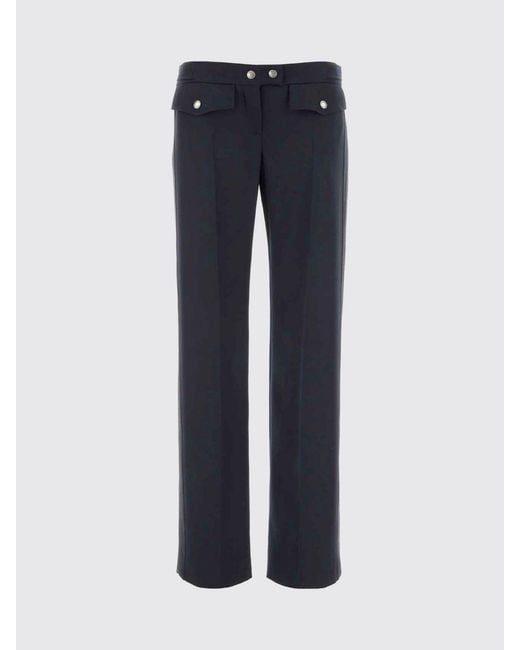 McQueen Blue Straight Wool Trousers