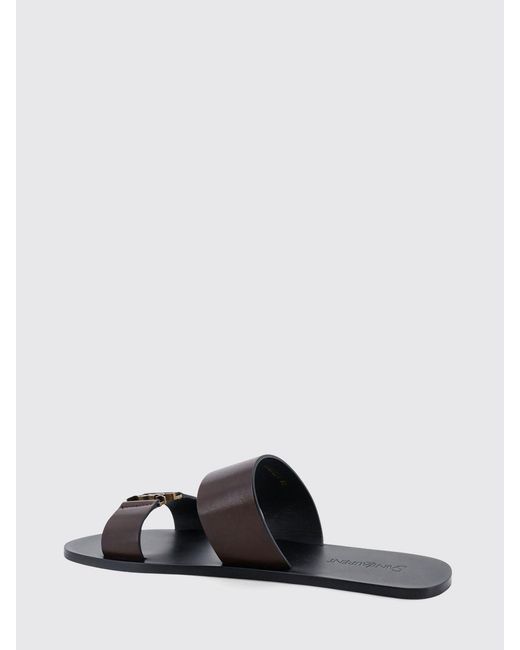 Saint Laurent White Babylone Leather Sandals for men