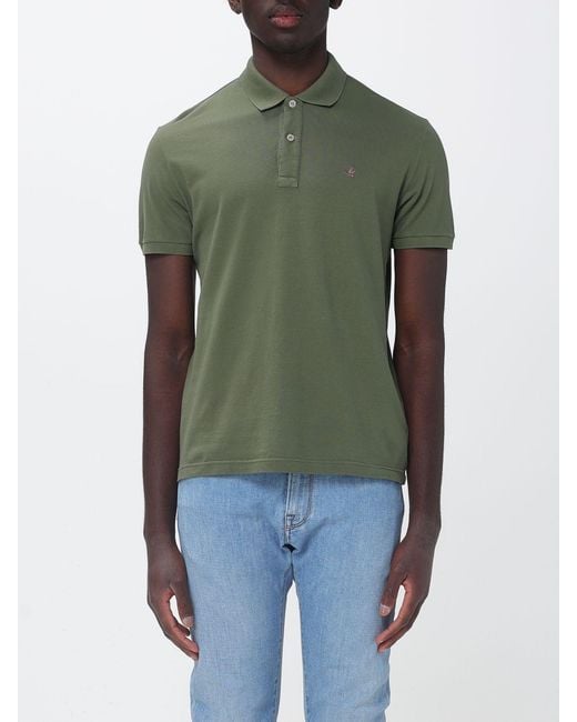 Brooksfield Green Basic Cotton Polo Shirt With Logo for men