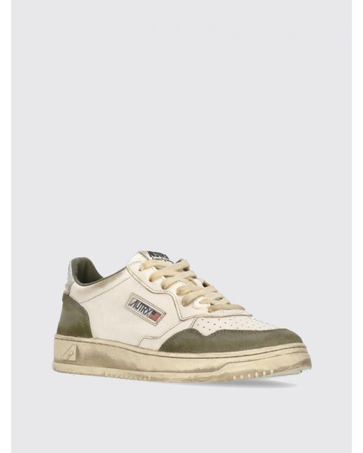 Autry Natural Super Vintage Distressed Leather Sneakers for men