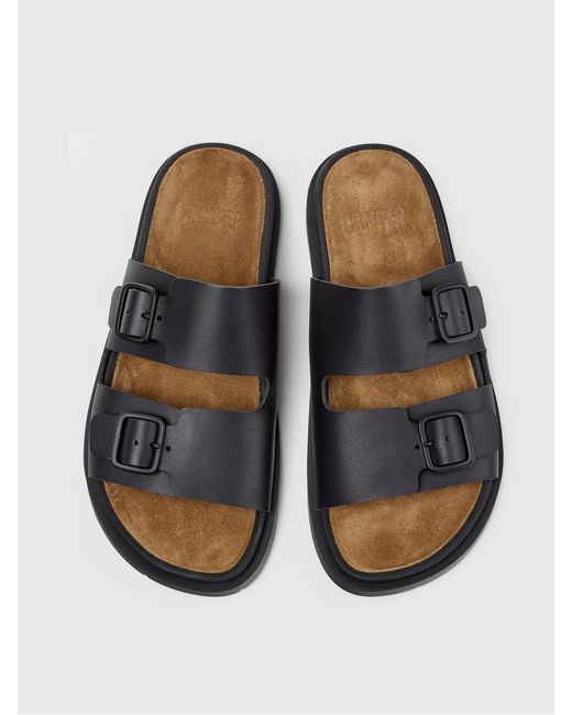 Camper White Lluc Leather Sandals
