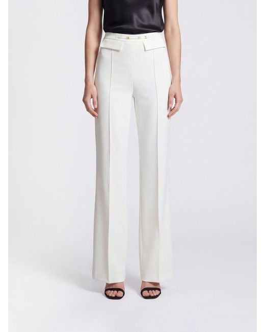 Elisabetta Franchi White High-Waisted Skinny Stretch-Crêpe Trousers