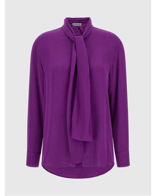 Balenciaga Purple Silk Shirt