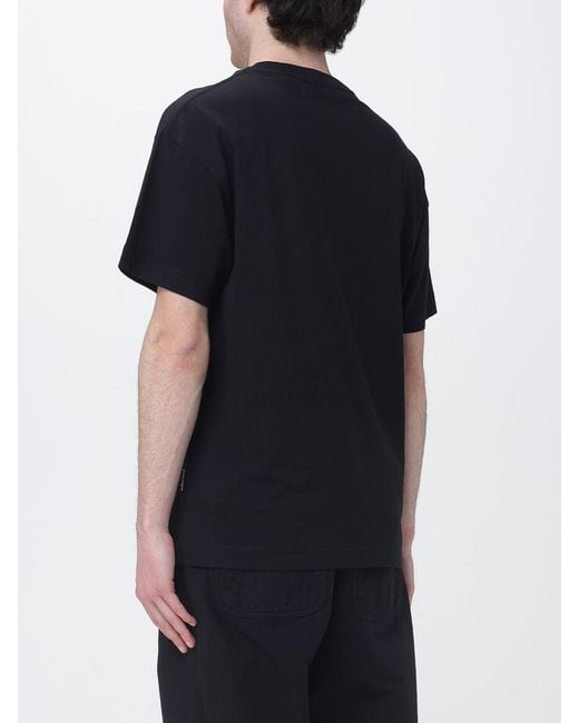 Palm Angels Black Cotton T-Shirt With Logo for men