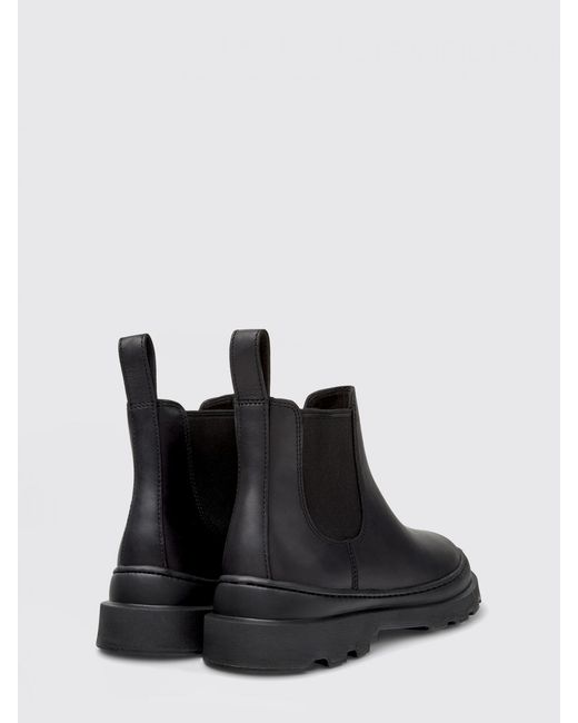 Camper Black Brutus+ Leather Ankle Boot