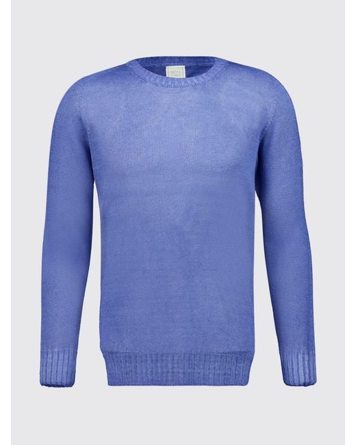 120% Lino Blue Sweater for men