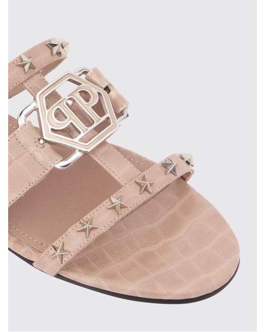 Philipp Plein White Flat Sandal
