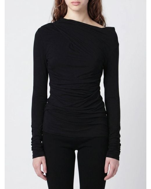 Entire studios Black Draped Long-Sleeved Top