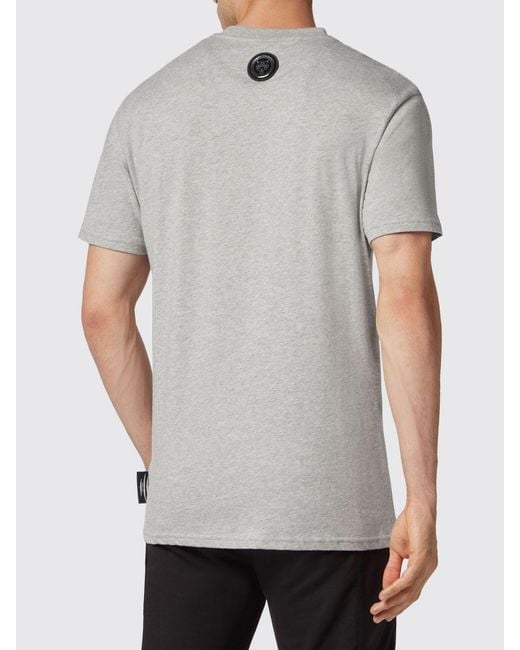 Philipp Plein Green Slim Fit Cotton T-Shirt With Printed Logo On The Chest for men