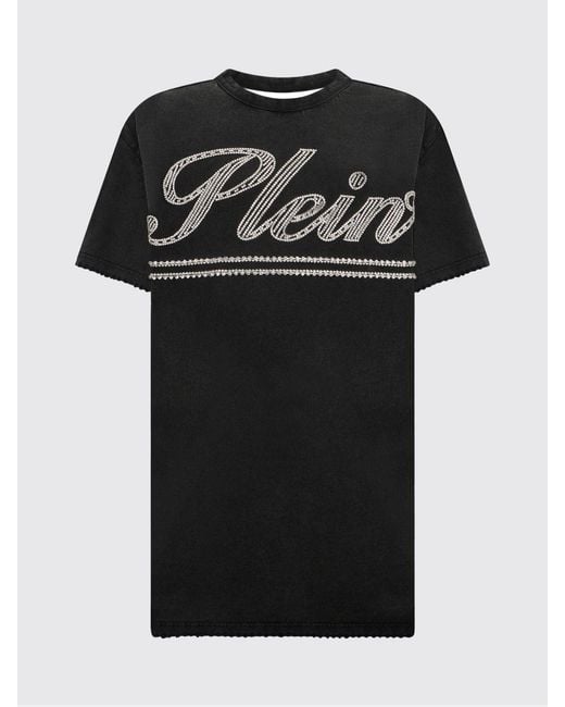 Philipp Plein Black Cotton Crew-Neck T-Shirt With Rhinestone Logo