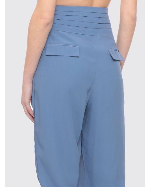 Lanvin Blue Silk Blend Slim Fit Trousers
