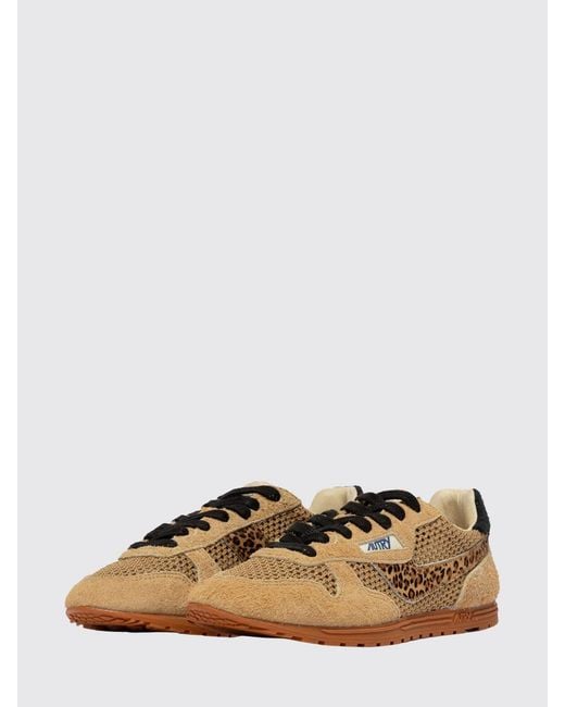 Autry Brown Windspin Suede And Perforated Mesh Sneakers