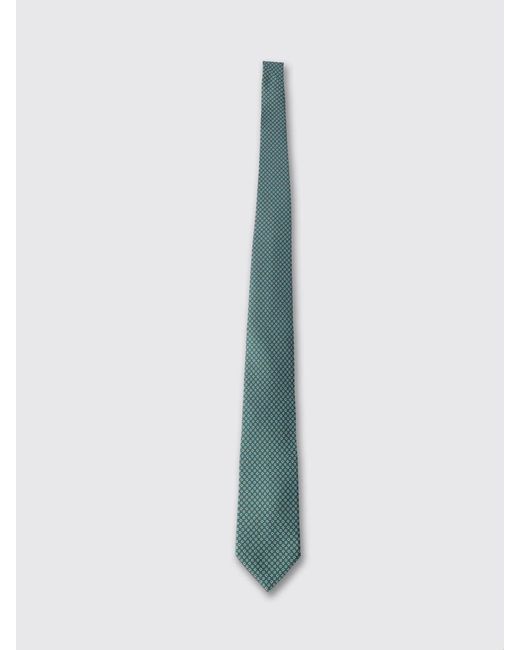 Ferragamo Blue Gancini Floral Print Silk Tie for men