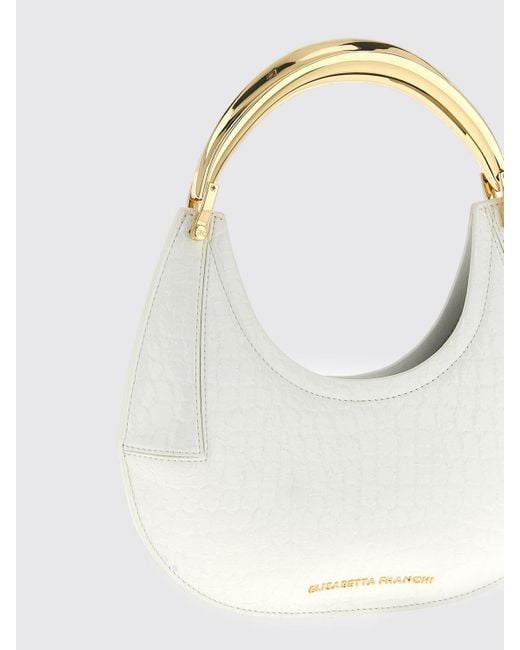 Borsa Hobo Piccola Con Manico Gioiello di Elisabetta Franchi in White