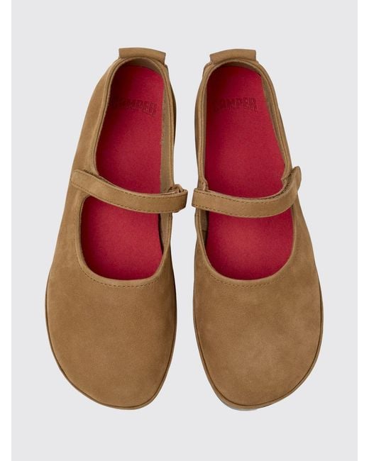 Camper White Right Nina Suede Ballerina