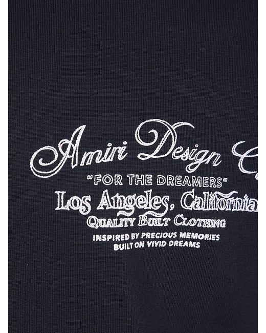 Amiri Blue Contrast Graphic Print Cotton Crewneck T-Shirt for men