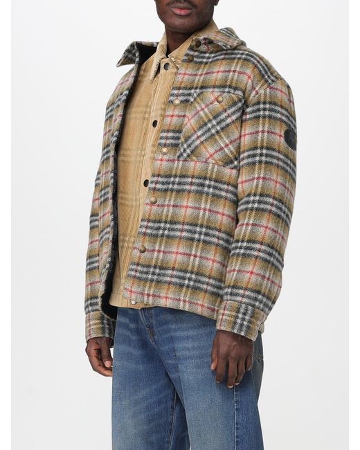 Burberry Gray Check Wool Jacket for men