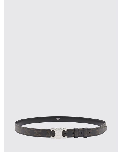 Céline White Leather Belt With Logo for men