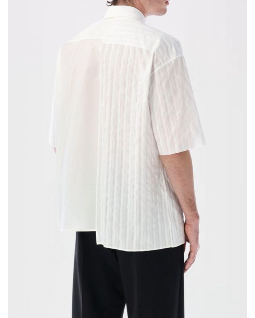 MM6 by Maison Margiela White Asymmetric Cotton Shirt for men