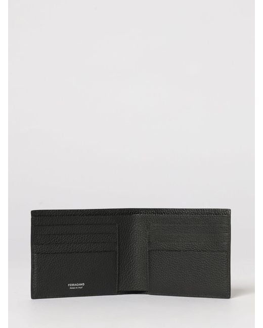 Ferragamo White Gancini Calf Leather Wallet for men