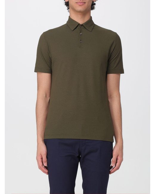 Zanone Green Cotton Polo Shirt for men