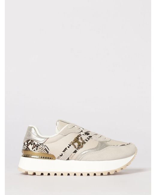 Just Cavalli Natural Suede And Fabric Sneakers