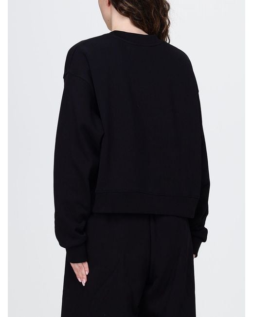 DISCLAIMER Blue Cropped Cotton Jumper With Printed Logo And Crew Neck