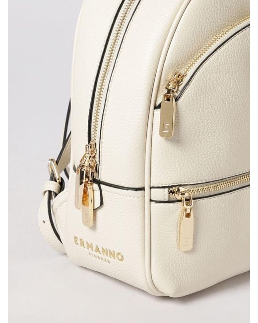 ERMANNO FIRENZE Natural Grained Synthetic Leather Backpack