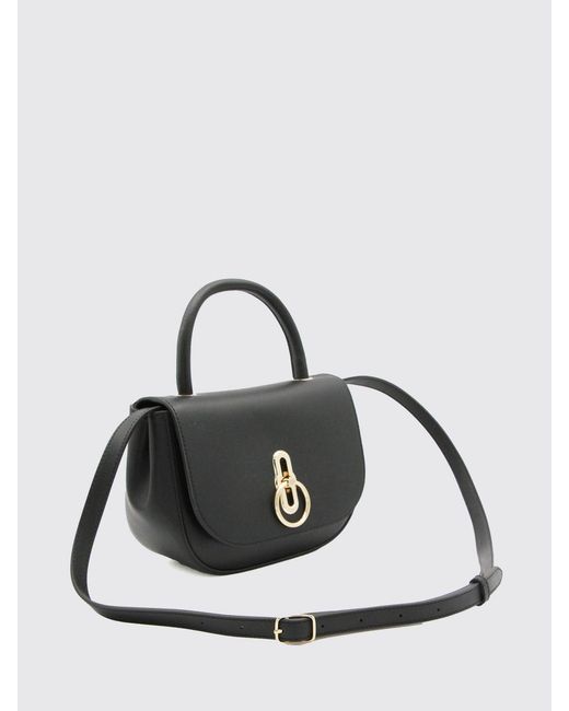 Mulberry Black Small Leather Handbag With Removable Strap And Top Handle