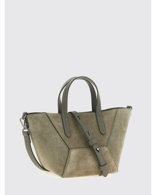 Brunello Cucinelli Gray Bc Duo Suede Bag