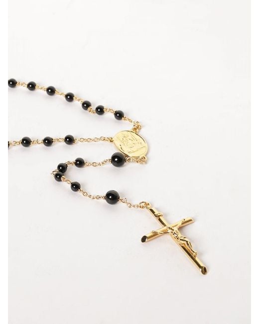 Dolce & Gabbana Natural Dolce &Amp Gabbana Rosary Brass Necklace With Stones for men
