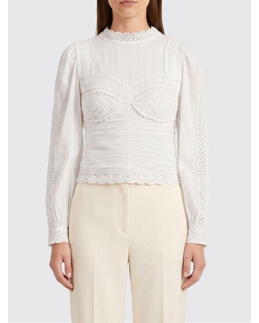Farm Rio White Cotton Blouse With Inserts