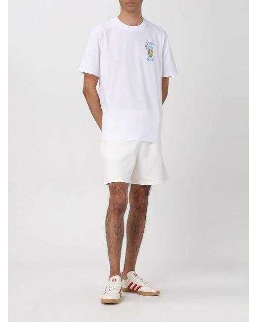 T-shirt in cotone organico con stampa di Casablancabrand in White da Uomo