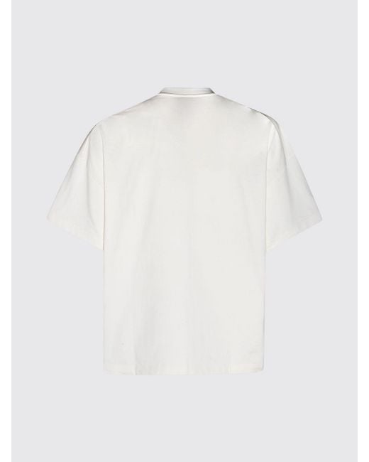 Jil Sander Gray Cotton T-Shirt With Logo for men