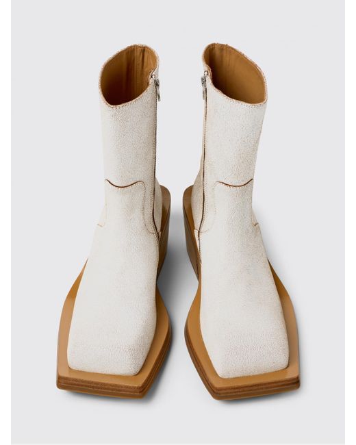 CAMPERLAB White Quetal Crackled Leather Ankle Boots for men