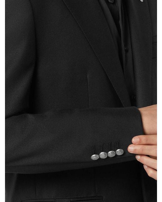 Billionaire Black Single-Breasted Virgin Wool Blazer for men