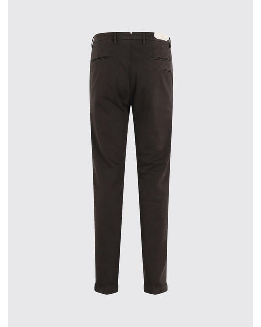 Briglia 1949 Brown Slim Fit Pleated Cotton Tailored Trousers for men
