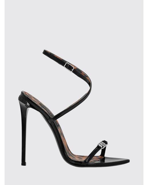 Philipp Plein Black Patent Leather Sandals