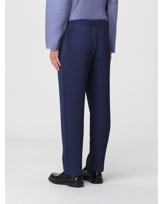 Homme Plissé Issey Miyake Blue Homme Plissé Issey Miyake Crêpe Trousers for men