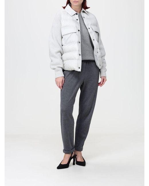Brunello Cucinelli Gray Short Quilted Down Jacket