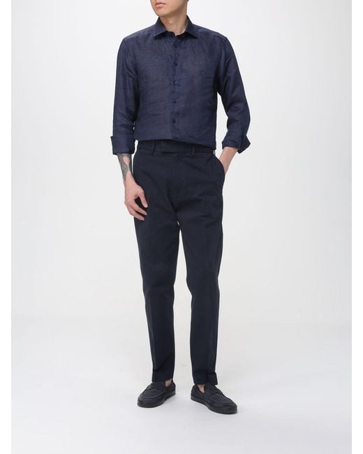 Etro Blue Linen Shirt for men