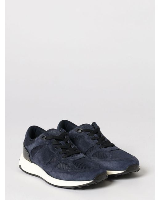 Tod's Blue Suede And Mesh Sneakers for men