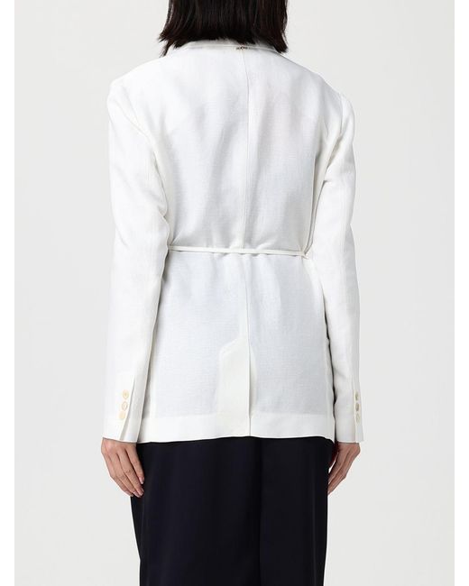 Twinset White Linen Blend Blazer