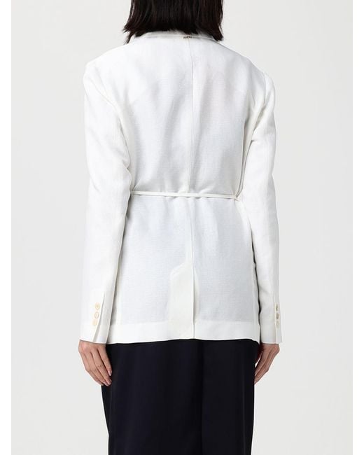 Twinset White Linen Blend Blazer
