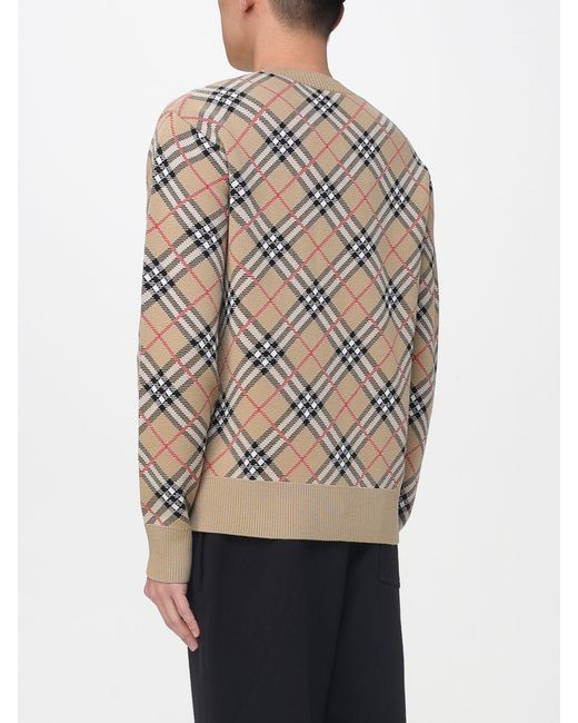 Burberry Gray Cotton And Wool Crew-Neck Pullover for men