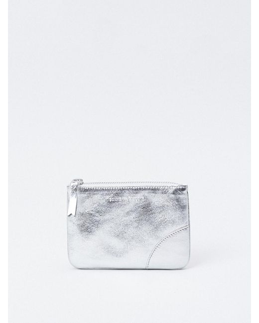 Comme des Garçons White Laminated Leather Coin Purse for men